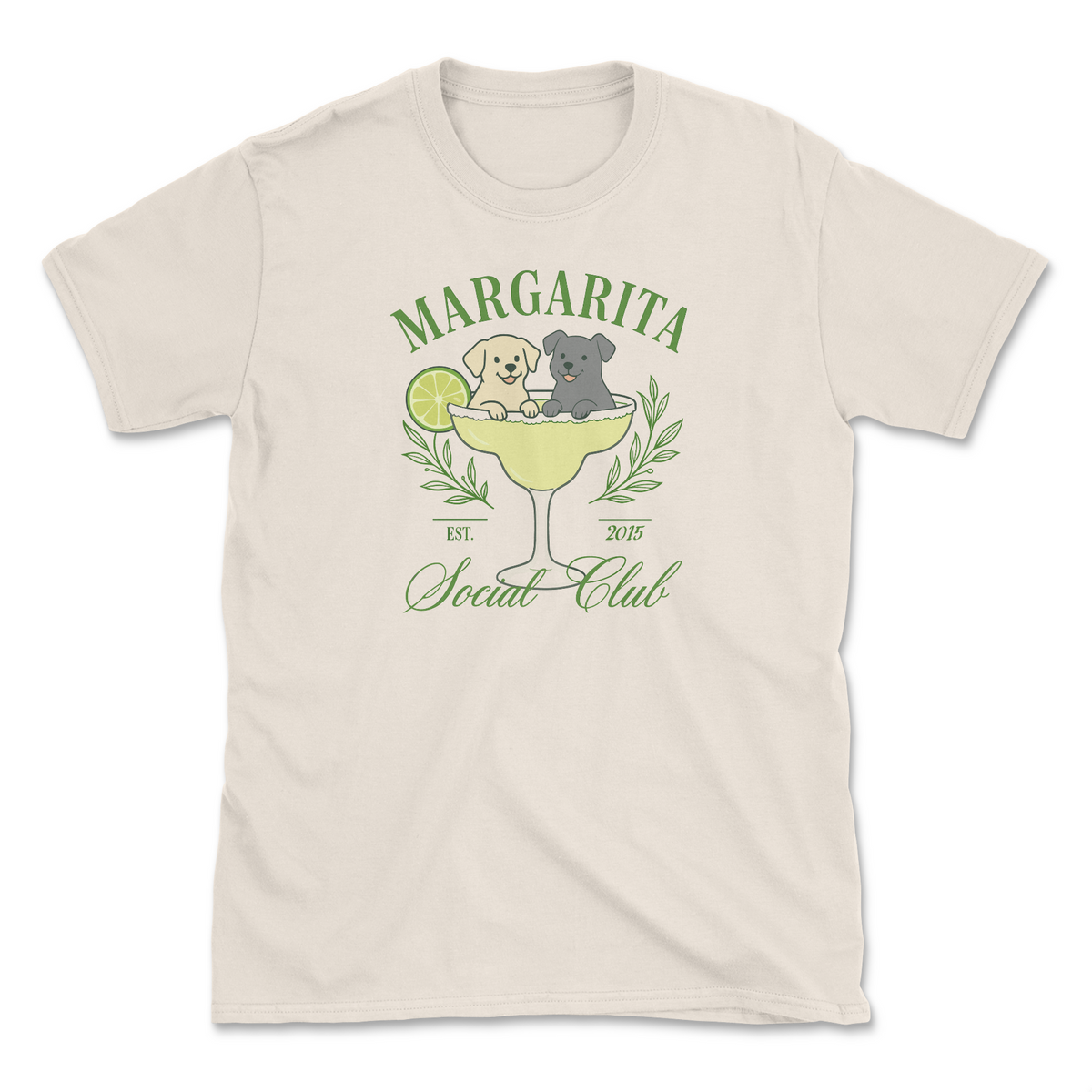 Dogs Social Club - (Front Print) (Adult Short Sleeve T-Shirt)