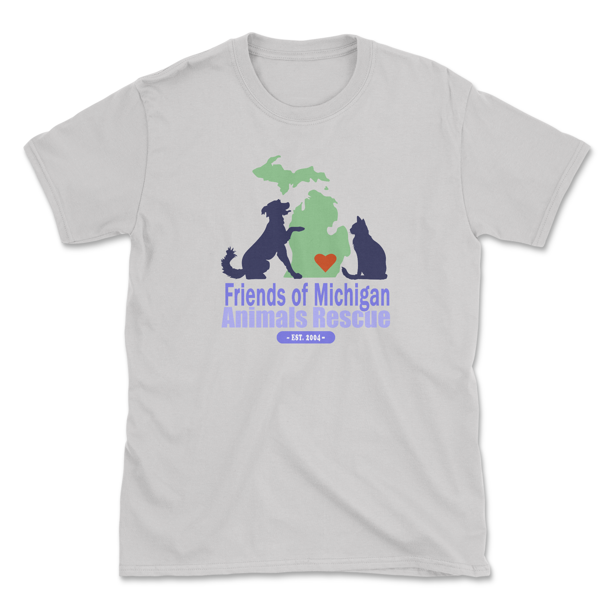 Logo - Ice Grey (Front Print) (Adult Short Sleeve T-Shirt)