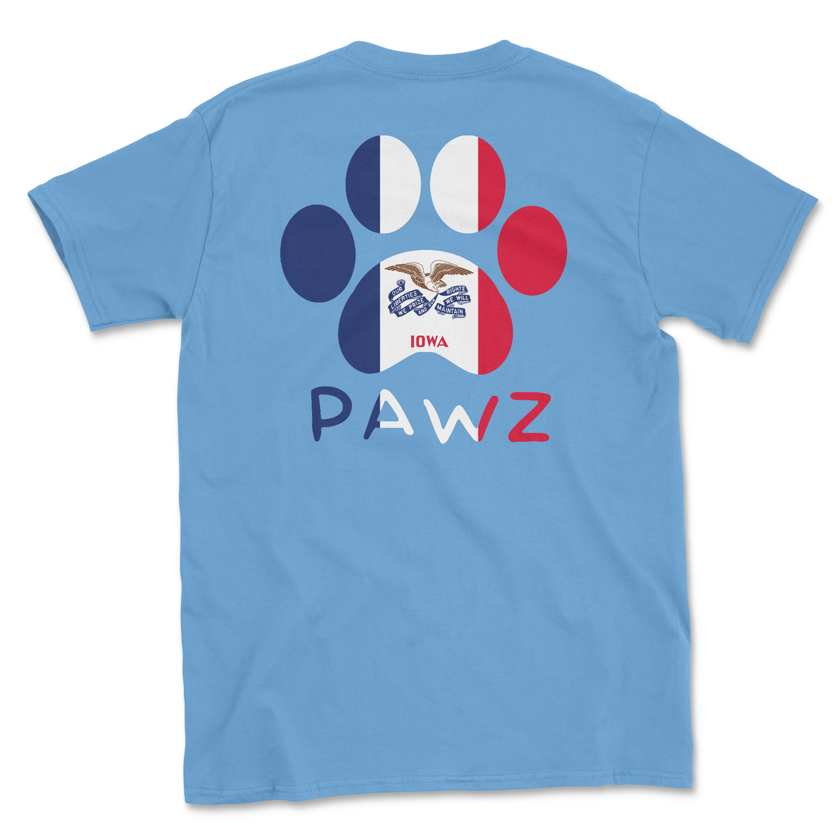 Iowa Flag Paw (Adult Short Sleeve T-Shirt)