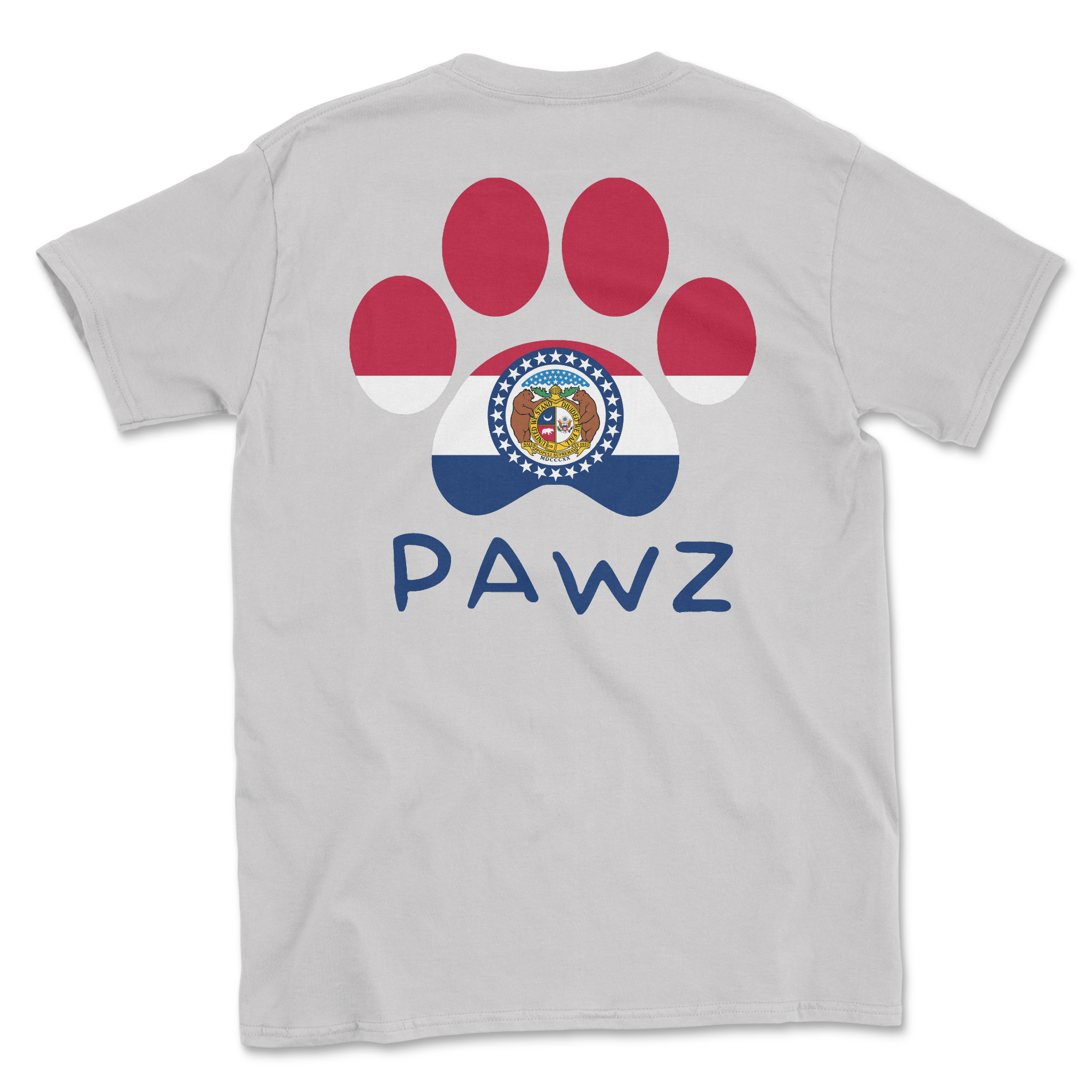 Missouri Flag Paw (Adult Short Sleeve T-Shirt)