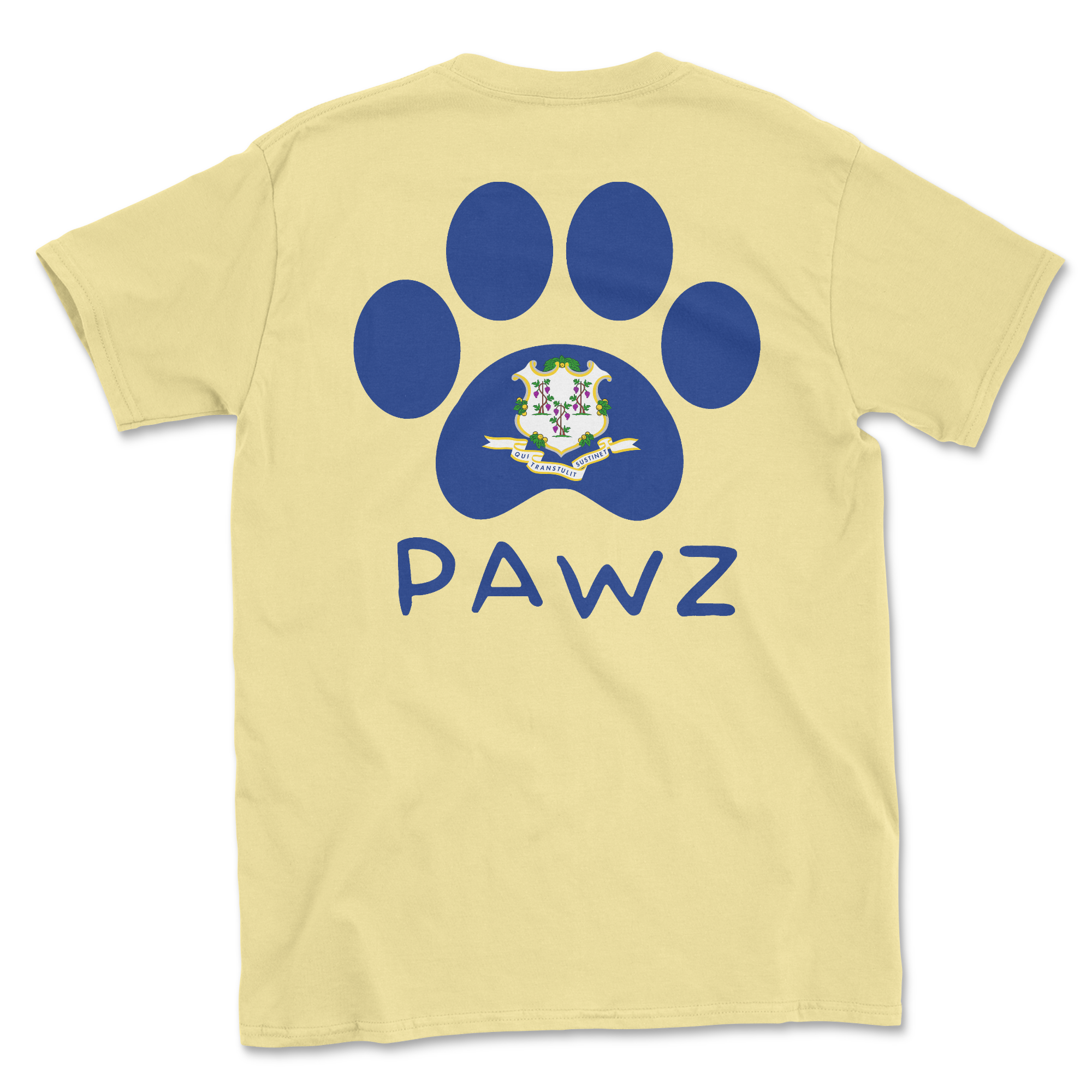 Connecticut Flag Paw (Adult Short Sleeve T-Shirt)