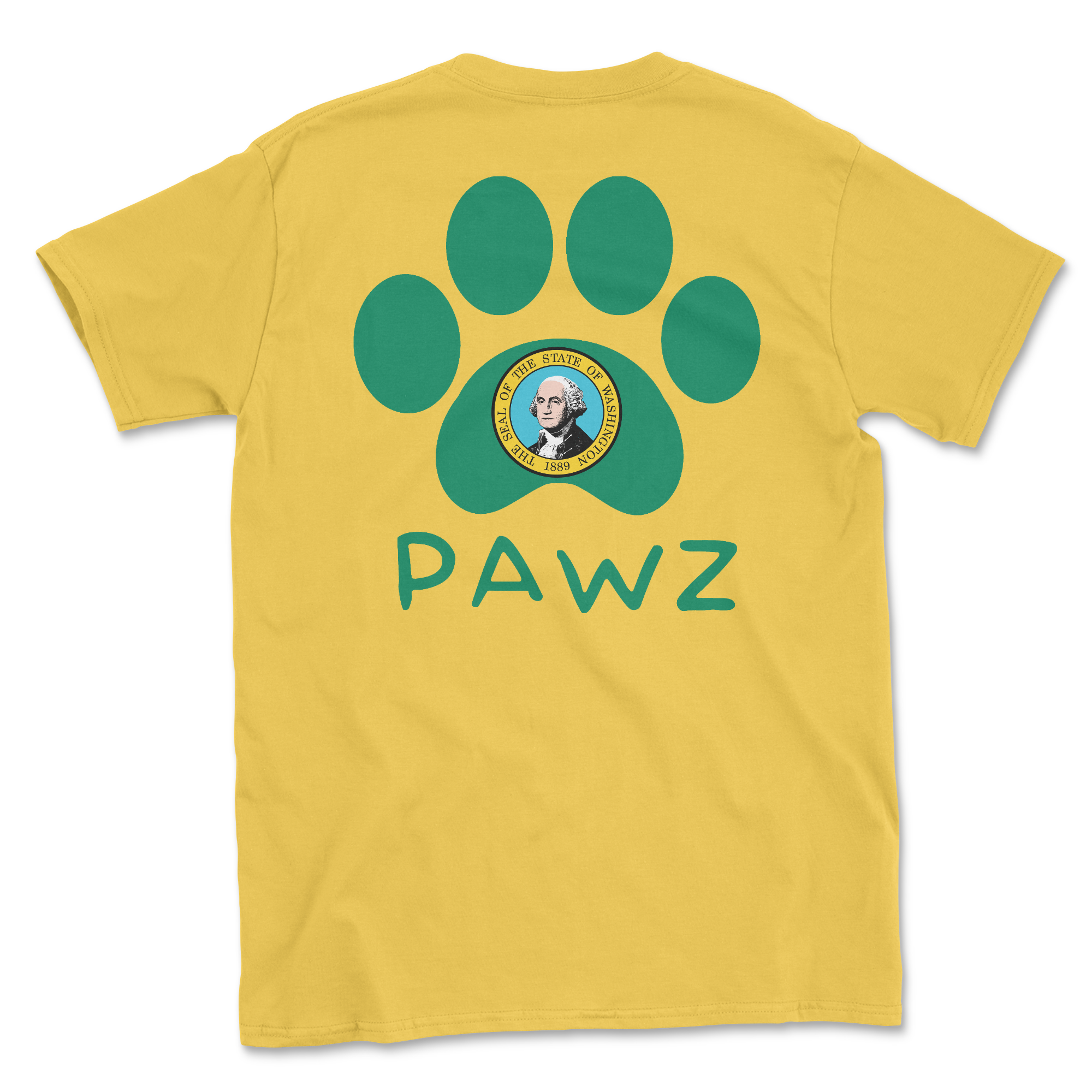 Washington Flag Paw (Adult Short Sleeve T-Shirt)