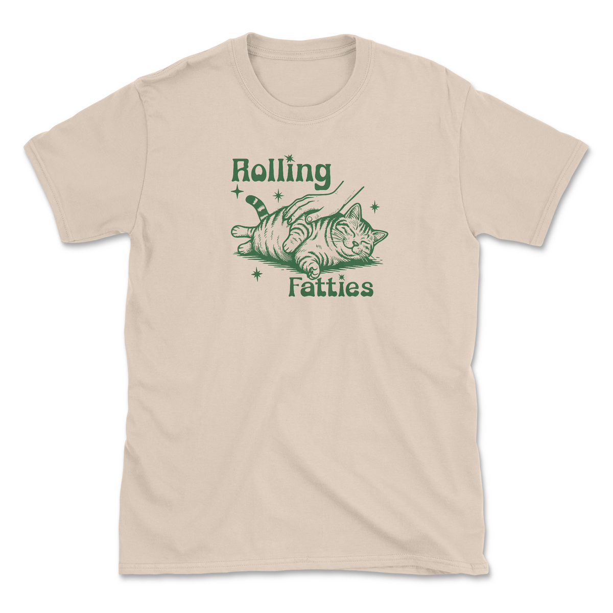Rolling Fatties - Sand (Front Print) (Adult Short Sleeve T-Shirt)