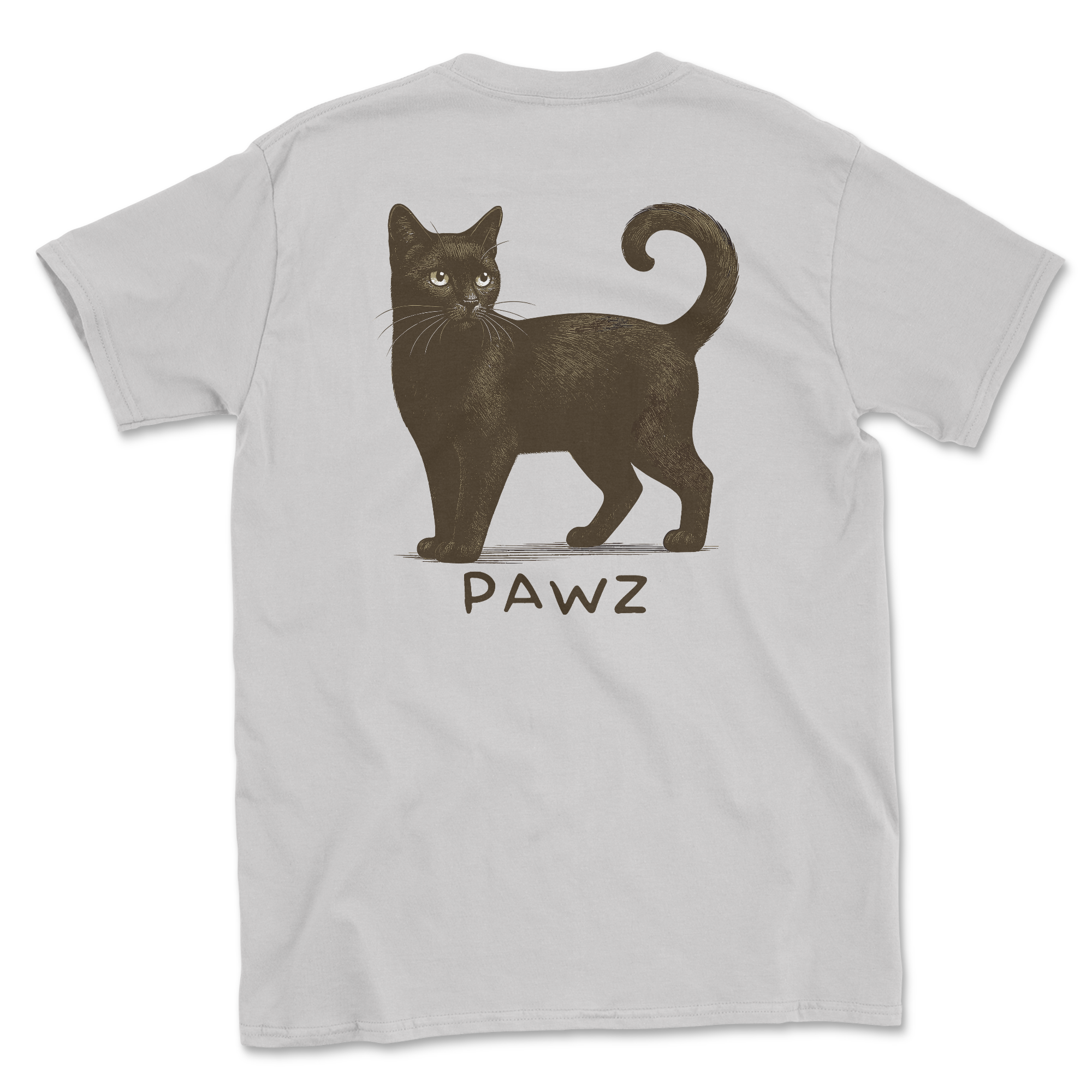 American Short Hair Black Cat (Adult Short Sleeve T-Shirt)