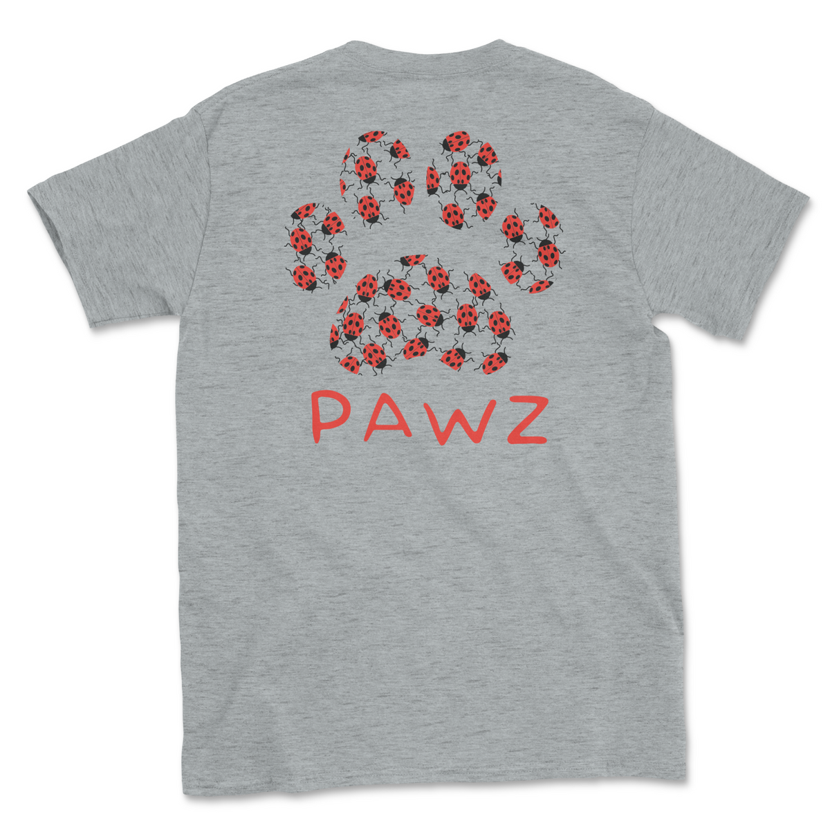 Lady Bug Paw (Adult Short Sleeve T-Shirt)