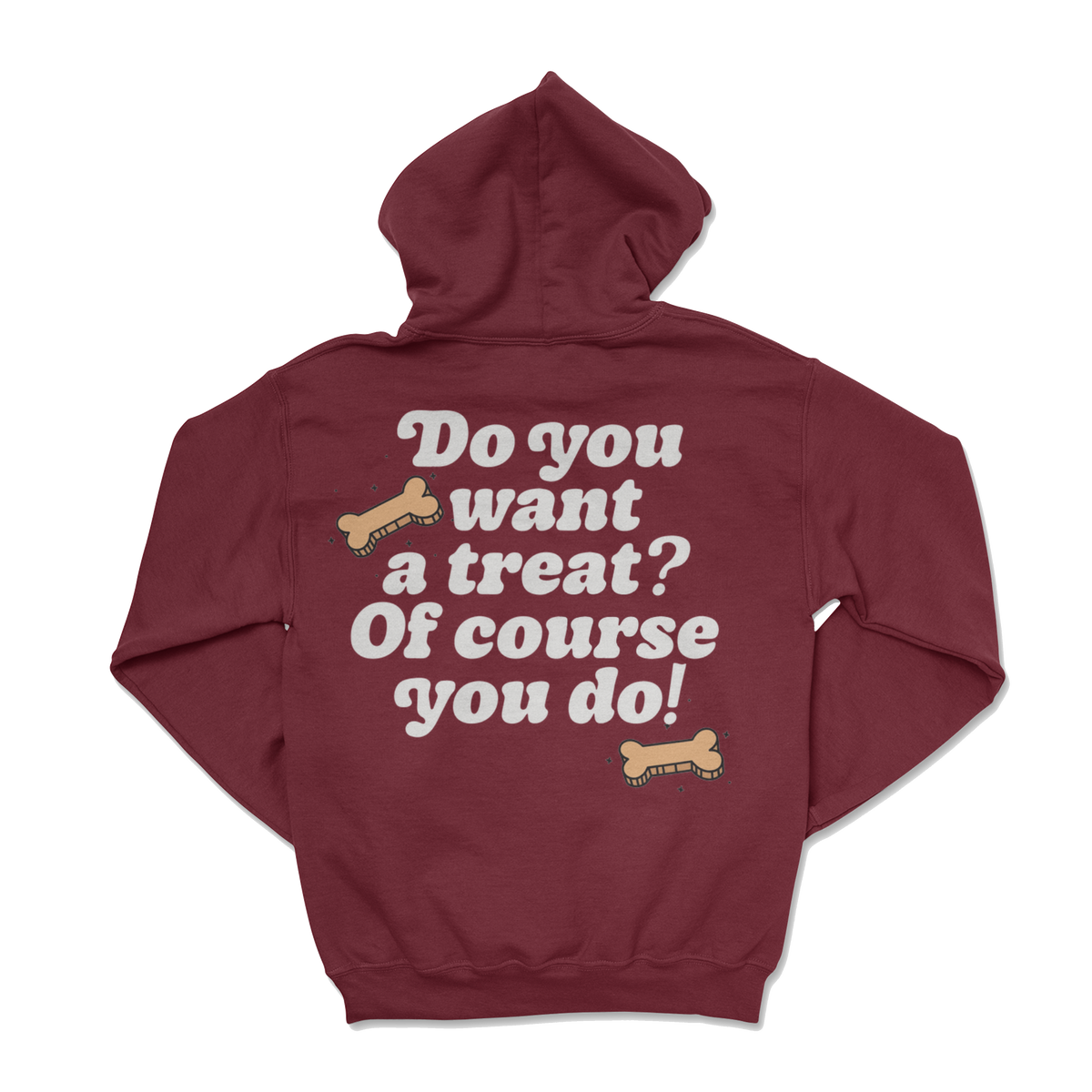 Dog Treatz - Maroon/ Grey (Adult Hoodie)