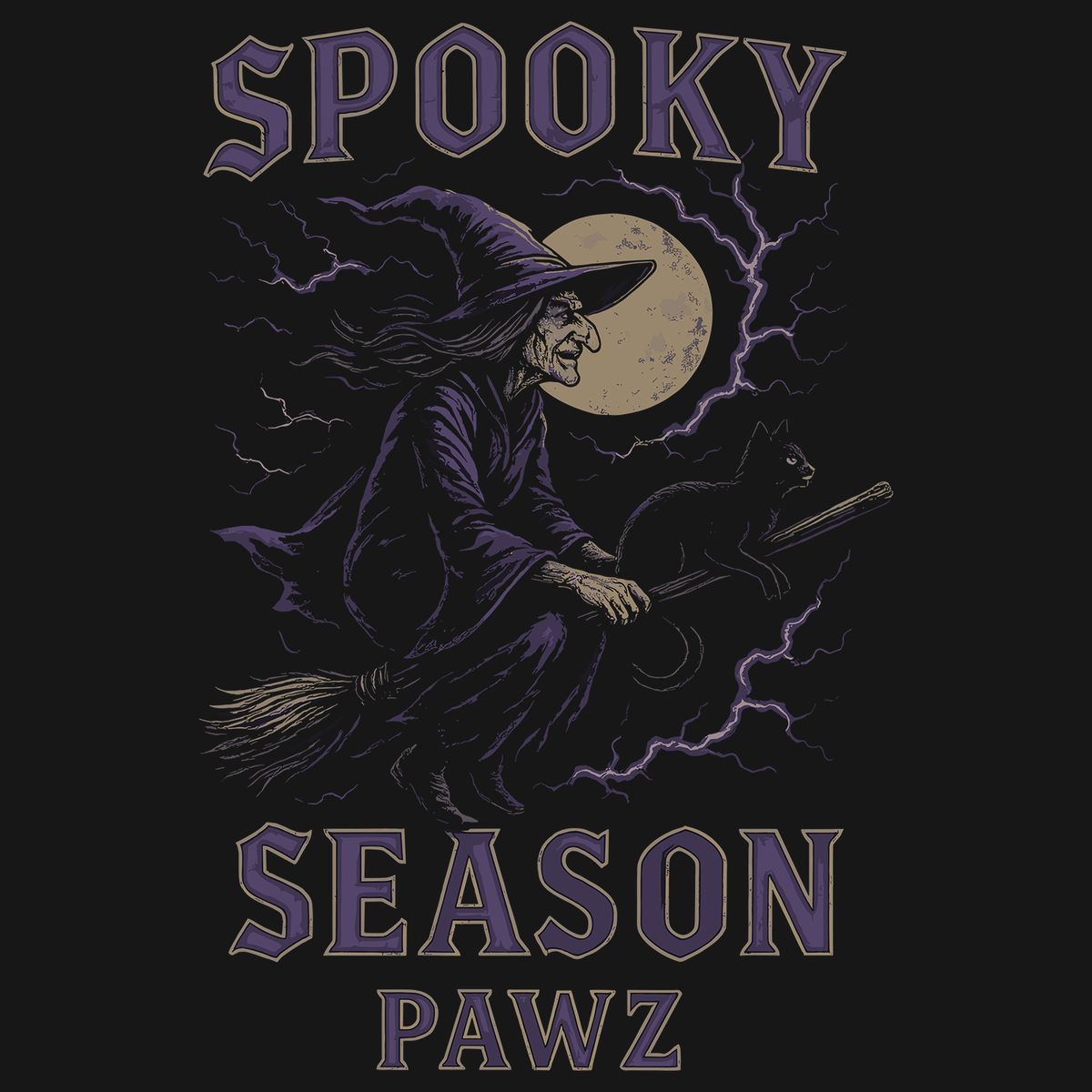 Spooky Season Witch (Back Print) (Adult Hoodie)