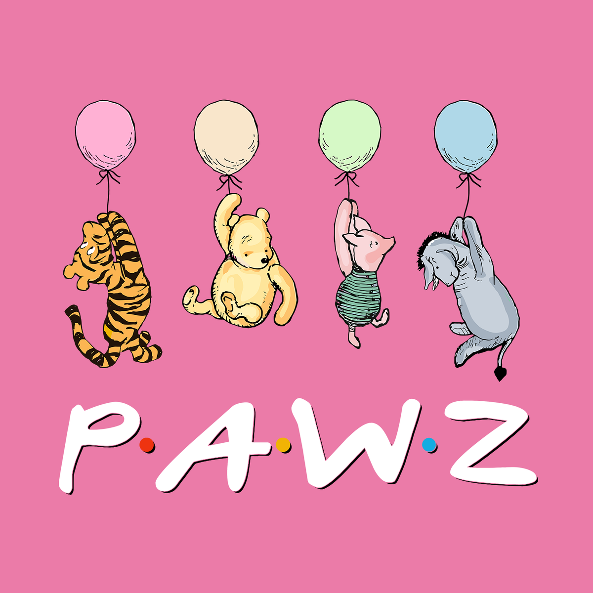 Best Friends - Hot Pink (Front Print) (Adult Hoodie) Limited Edition