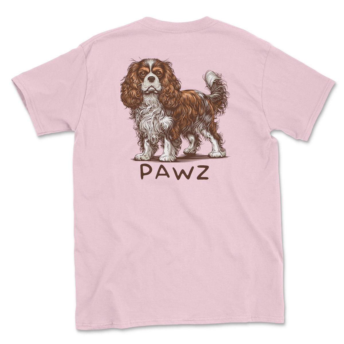 King Charles Cavalier - Light Pink (Adult Short Sleeve T-Shirt)