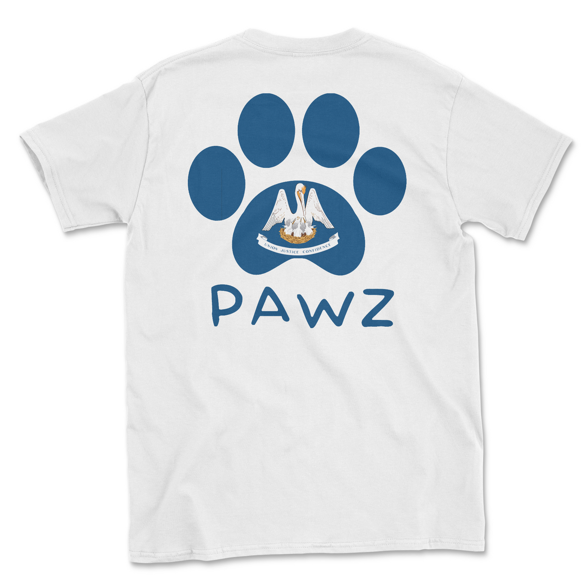 Louisiana Flag Paw (Adult Short Sleeve T-Shirt)