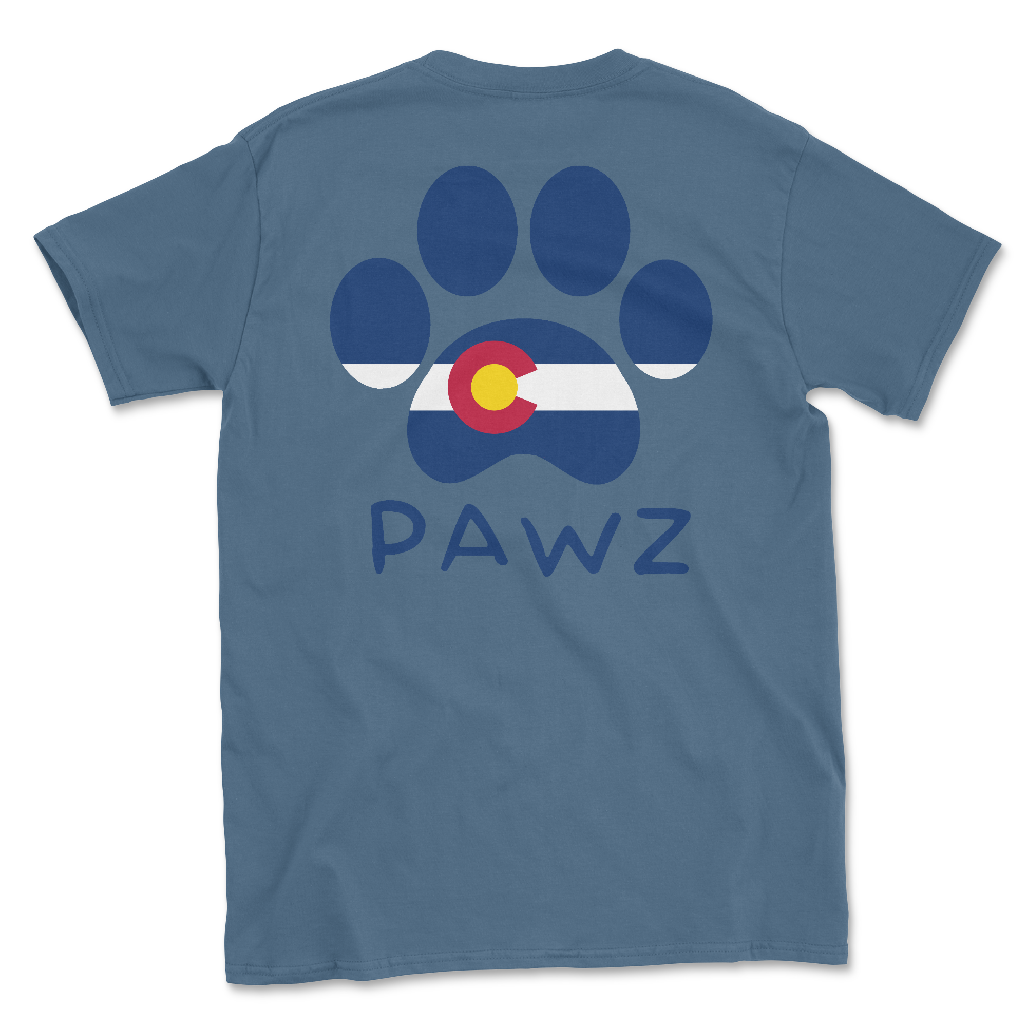 Colorado Flag Paw (Adult Short Sleeve T-Shirt)