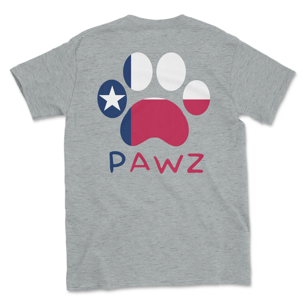 Texas Flag Paw (Adult Short Sleeve T-Shirt)