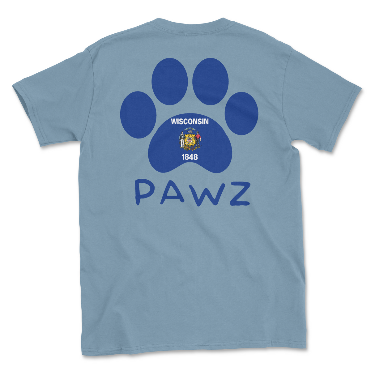 Wisconsin Flag Paw (Adult Short Sleeve T-Shirt)